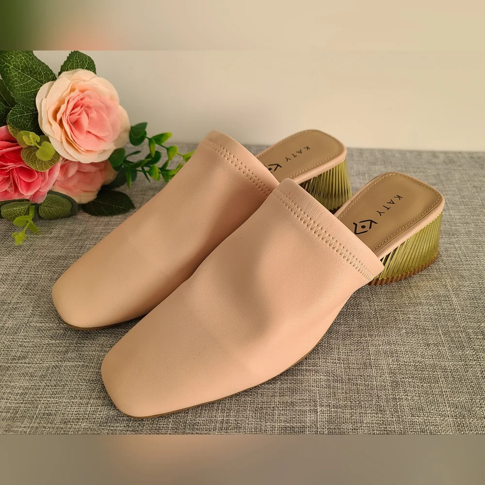 Katy Perry The Clarra Slipon Mules Smooth Nappa Roses Shoes Heels New size 7M